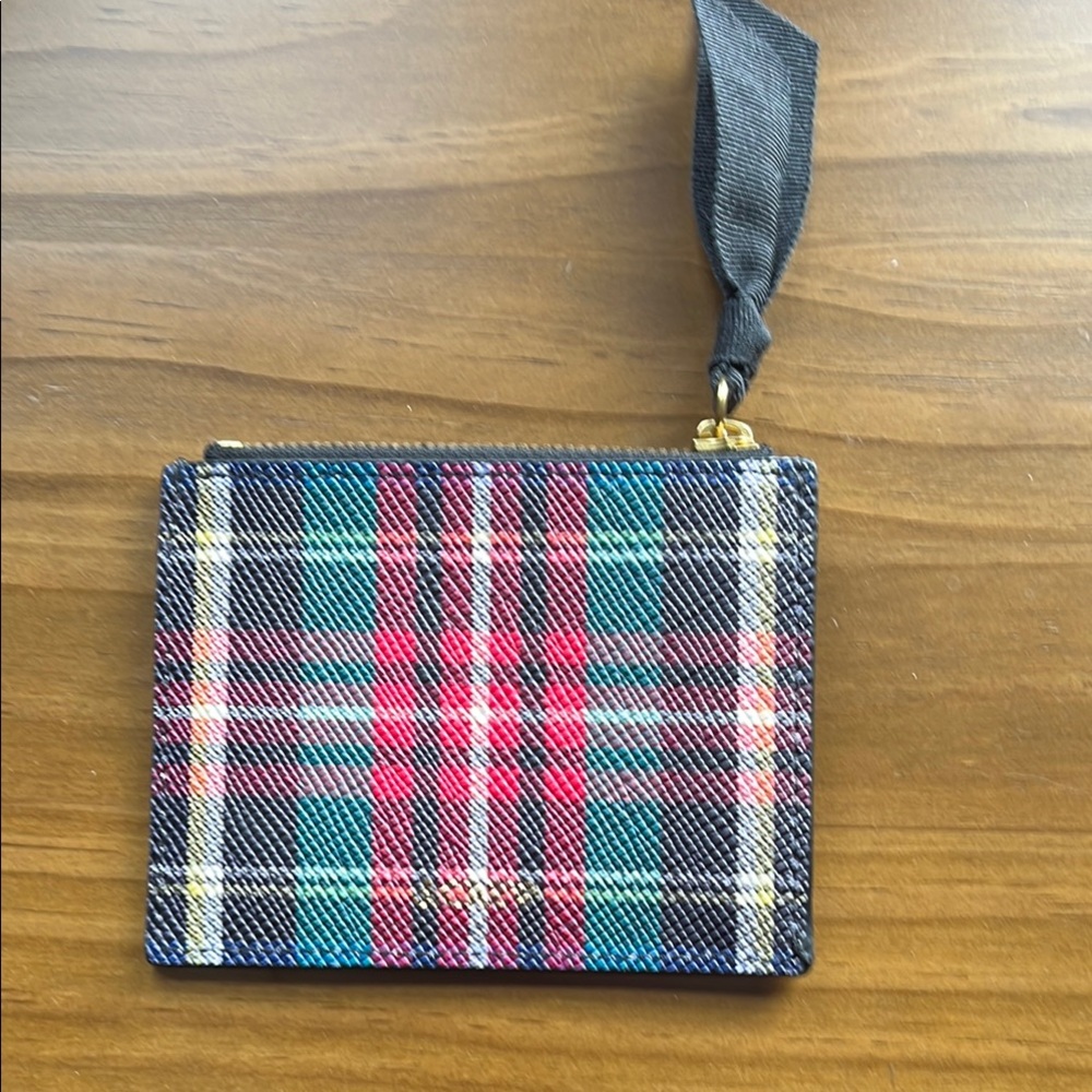 J Crew Tartan Card Holder coin purse